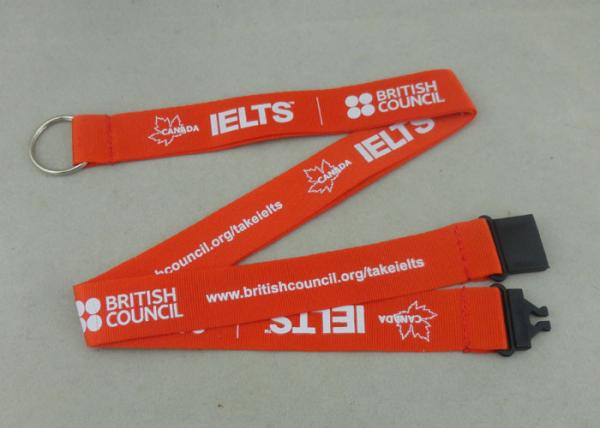 900*20 mm Silk Screen Printing Nylon Lanyards With Safety Break Away Clip
