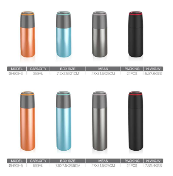 stainless steel thermos flask with cups