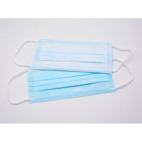 Medical Disposable 3 Ply Face Mask Non Sterile Anti Virus Blue With Earloop