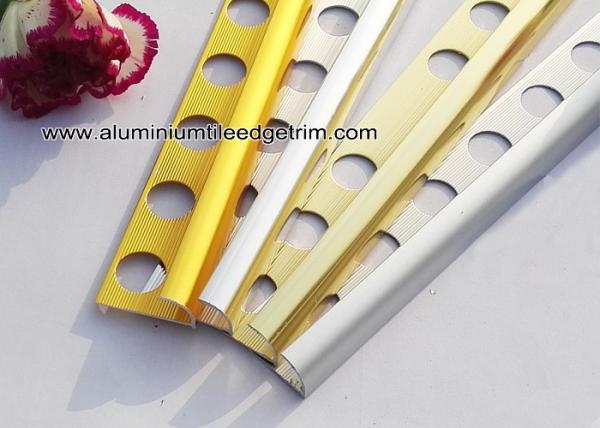 Aluminum Alloy Corner Bead Wall Tile Edge Trim Profiles With Round Corner
