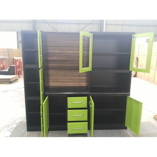 New Design 0.5mm H1920mm Green Kitchen Cabinets