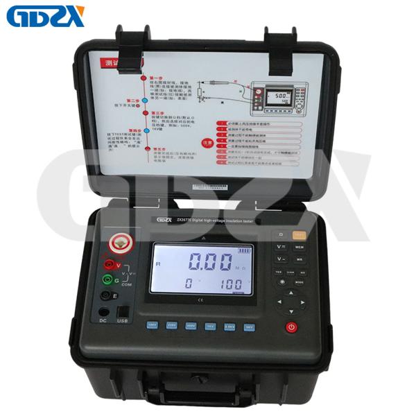 ZX2677E Portable 10KV Digital Insulation Resistance Tester Shockproof With LCD Display