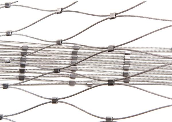 Durable Stainless Steel Wire Rope Mesh Net , 1.2mm To 3.2mm X Tend Cable Mesh