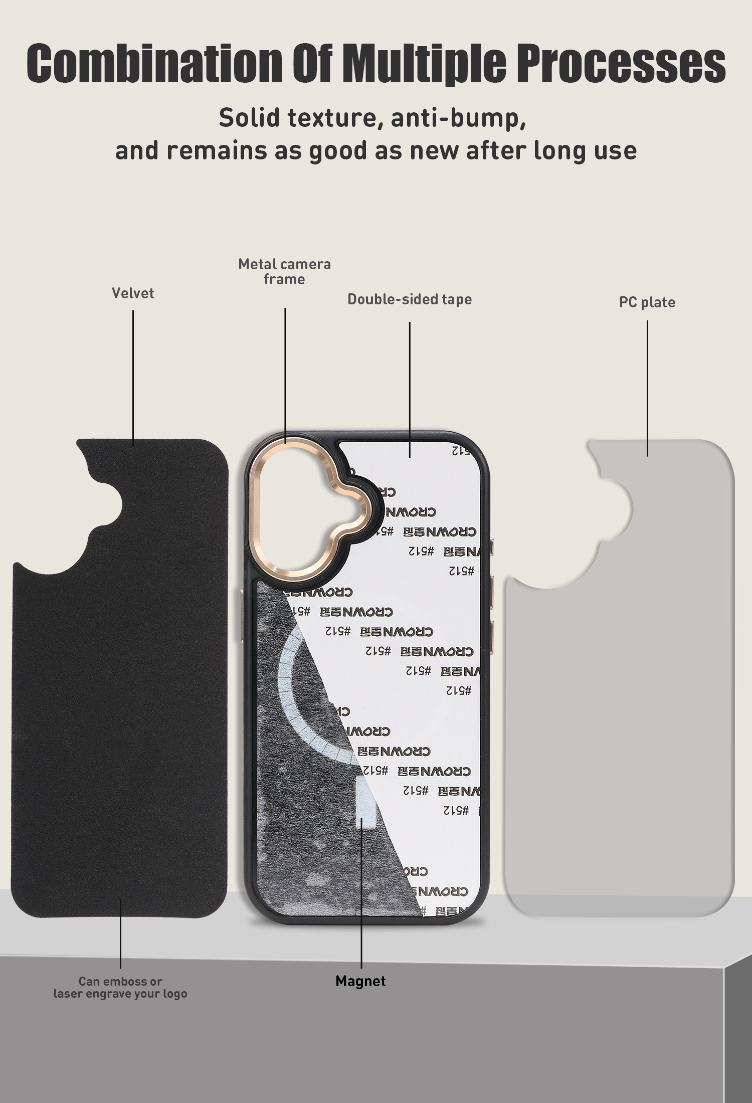 Customizable UV Printing Mobile Phone Case with 3-Meter Drop Protection and Magnetic N52 Strong Magnets