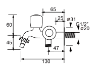 Single Hole ABS Double Quick Open Faucet For Bathroom Kitchen And Washing Machine