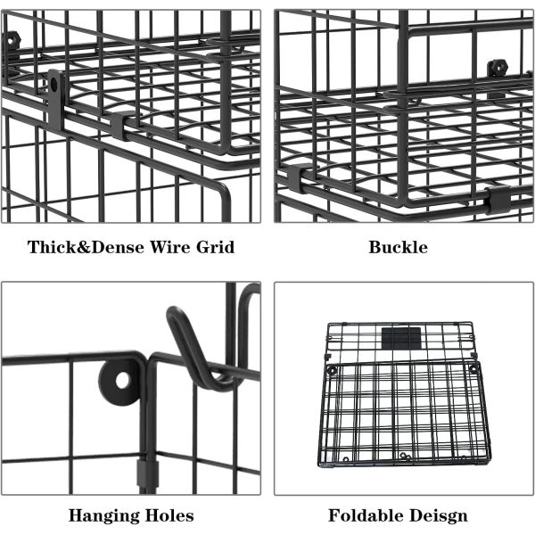 Sonyabecca 3-Tier Hanging Closet Organizer with Name Plate, Clothes Hanging Shelves 5 S Hooks, Wall Mount & Cabinet