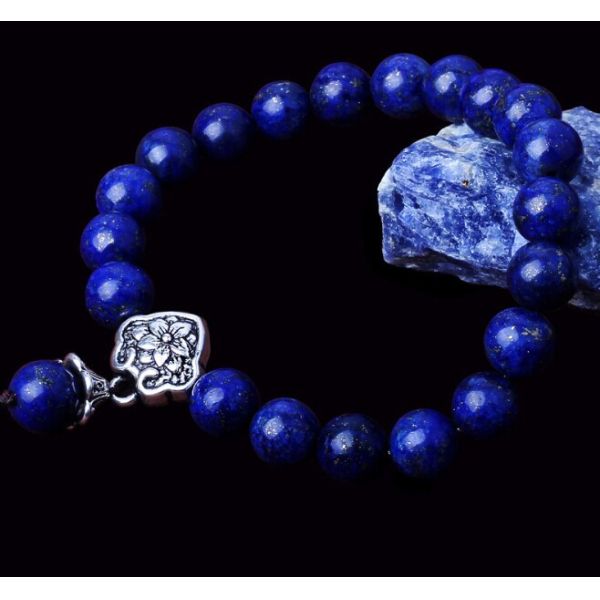 Natural Lapis lazuli beaded bracelets – blue gemstone bracelets