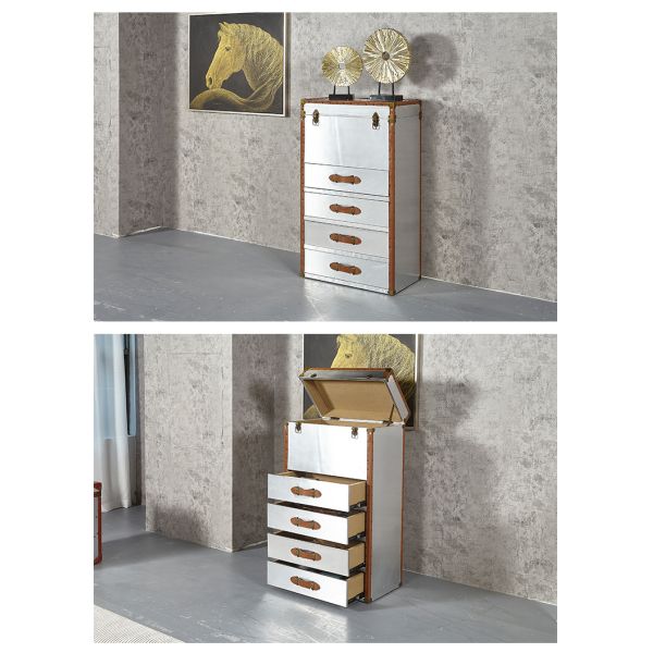 Nidea #304 Luxury Wine Display Sideboard showcase Bedside Aluminum Kitchen Leather Rustic Trunk Side Table Corner Cabinet