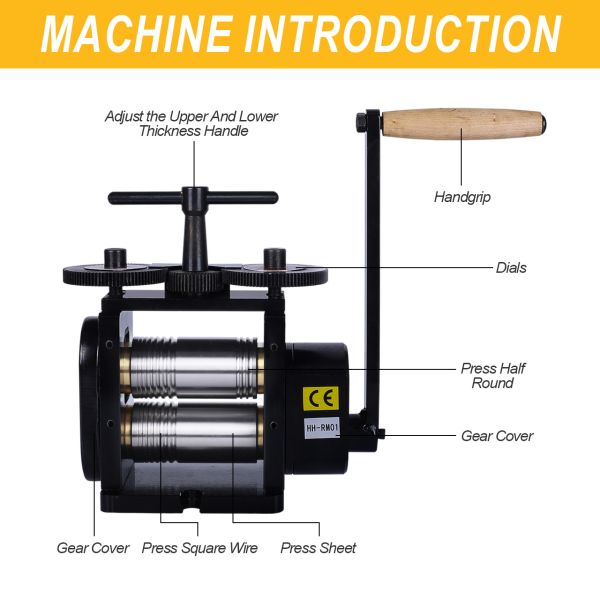 Tooltos 130 мм ручной ювелирный планшет прессы Rolling Mill Machine