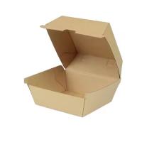Boîte à hamburgers écologique pliable personnalisée en papier kraft pour les emballages de restauration rapide