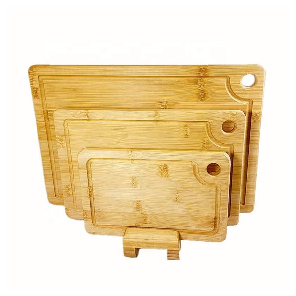 Rectangular BAMBOO tabuleiro de corte com Juice Groove ferramenta de cozinha essencial