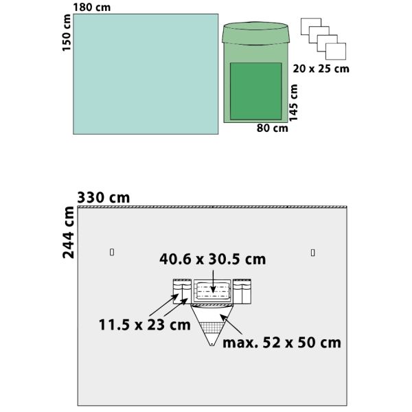 Vertical Isolation Pack Disposable Surgical Packs With Transparent Polyethylene Drape