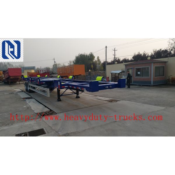 Sino Truk Double Containers Semi Trailer Trucks , Red Diesel Truck Trailer
