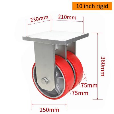 EDL 10 Inch 3000kg Ultra Heavy Duty Dual Wheel Caster Plate Rigid Swivel Type 9510-86A