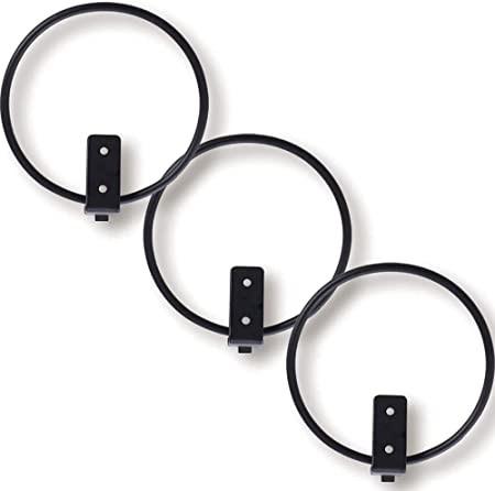 6 polegadas 3 peças preto de planta de pot stand anel de parede montado em pó de metal revestido acabamento decoração de casa