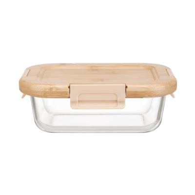 Oven Safe Transparent Glass Food Storage Containers With Bamboo Lids Cool Lock