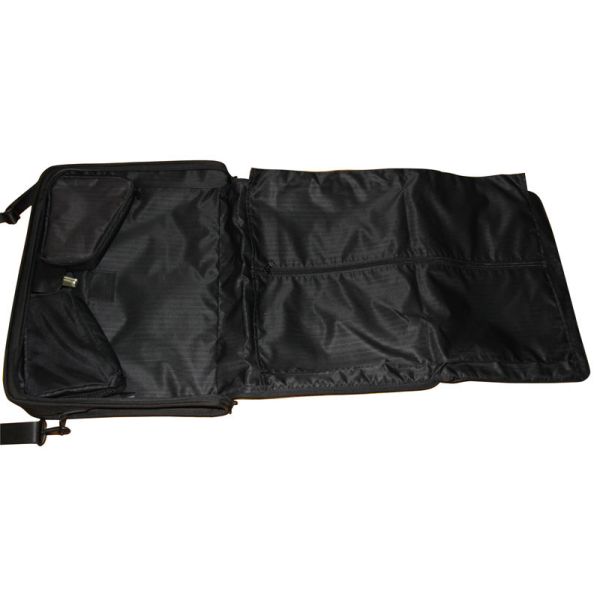 Black 1200D Oxford Fabric Men's Suit Garment Bags With Pockets For Shoulder Strap