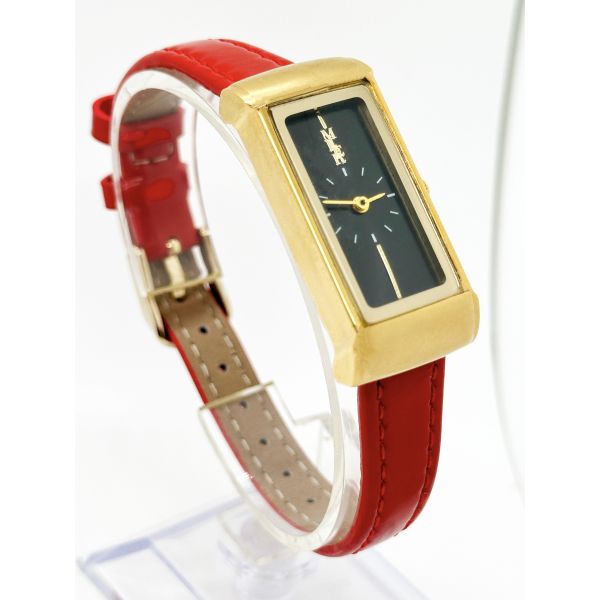 Красный кожаный ремень Леди кварцевые часы Мода кварцевые кожаные ремни наручные часы