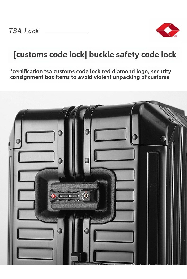 All-Aluminum Magnesium Alloy Travel Suitcase Unisex Fashionable Universal Wheel Boarding Luggage Men's Women's Metal Trolley for