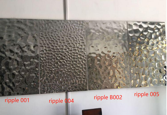 Factory Price 201 304 316 Stamped Finish Water Ripple Stainless Steel Sheet For Ceiling Panel and Wall Cladding