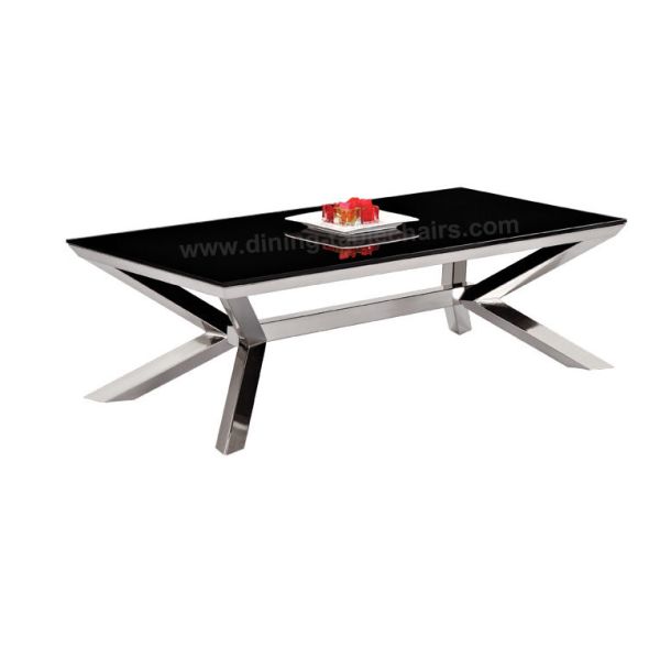 Обеденный стол прямоугольника фиксированный, обеденный стол нержавеющей стали покрашенный чернотой