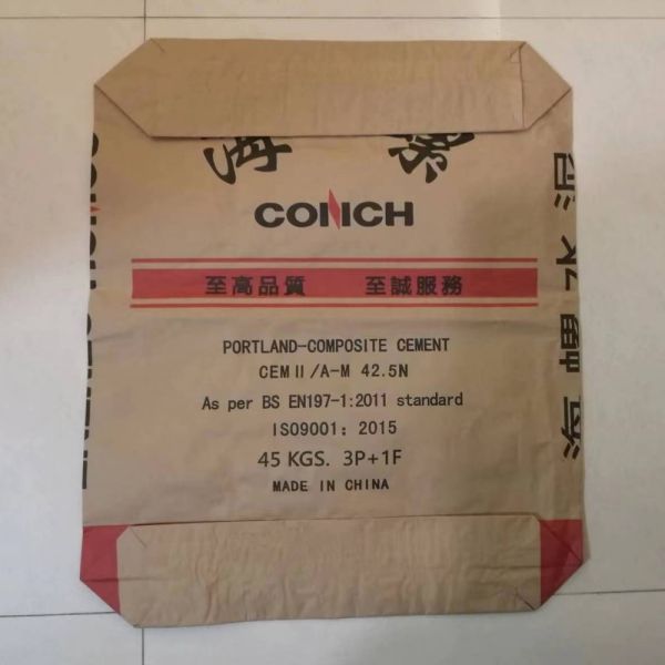 2 ply 90GSM Paper Valve Bag with  Block Bottom for 50kg Cement Packaging Bags