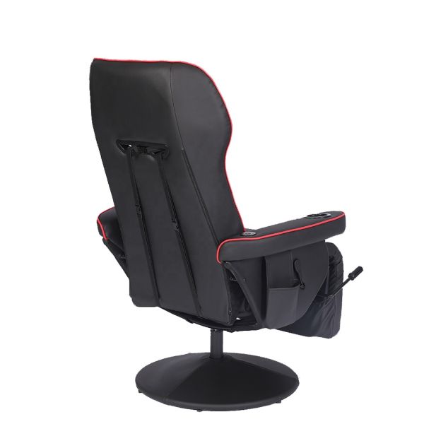 Office Home Gaming Chair With Cup Holder And Footrest In White Racing Style