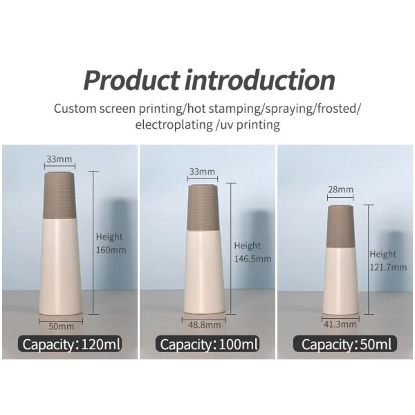50g 30g Custom Empty Cream Jar Cosmetics Packaging Plastic Bottles 30ml 50ml 100ml 120ml