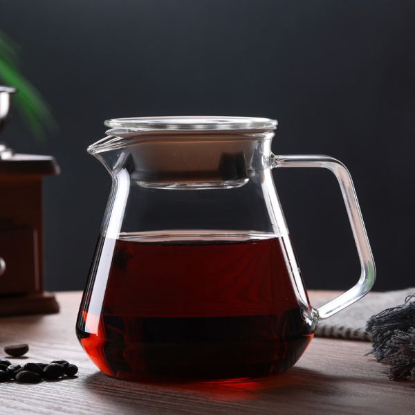 Modern Design Decanter Coffee Pot Transparent Glass Coffee Pot Server 300ml 500ml