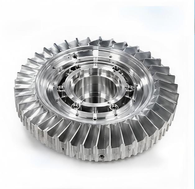 High Precision Aerospace Machined Components 5 Axis CNC Aluminum Blisk Integral Blade Disk End Gear Teeth