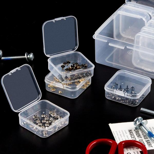 Organizer Storage Boxes - Small Plastic Storage Containers With Hinged Lids For Beads, Jewelry And Craft Supplies