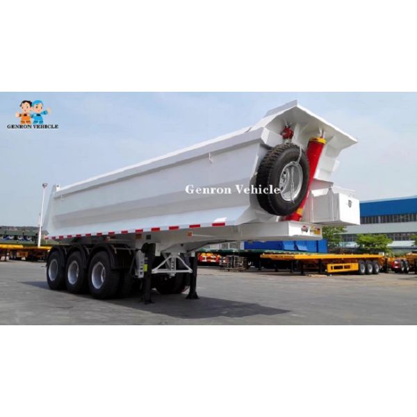 3 цапфы 30-50 тонн типа трейлера u сброса зада с гидравлическим поднимаясь цилиндром