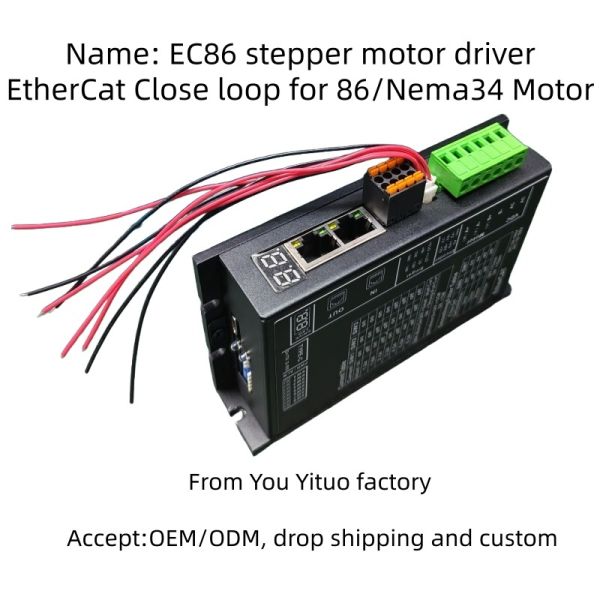 EC86 EtherCAT Stepper Driver with 32-bit DSP Technology for Ultra Low Vibration and Automatic Parameter Adjustment