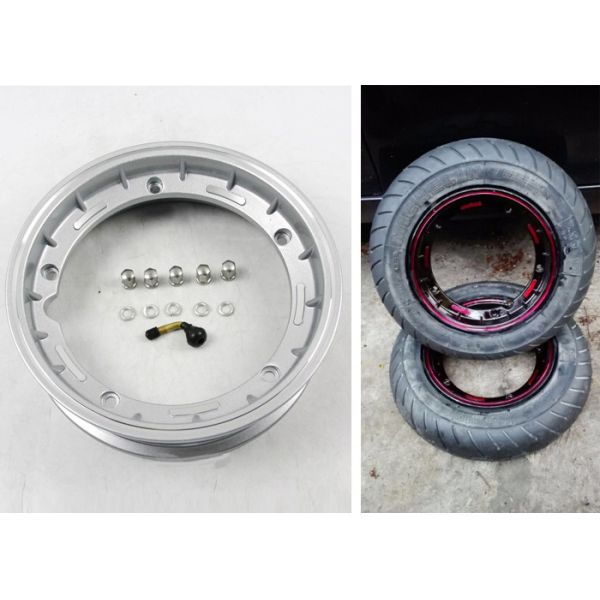 Piaggio Vespa Motorcycle Wheel Parts , Black Motorcycle Wheel Rims For PX125 PX150