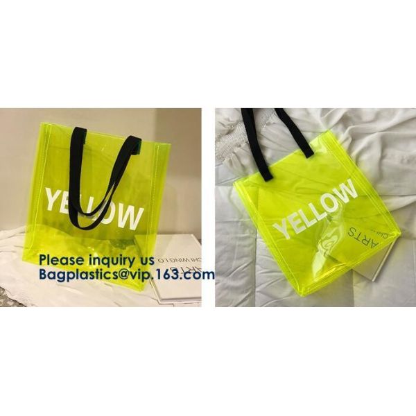 Clear Shopping Bag PVC Handbag Fashion Big Bags Jelly Package Large Transparent Tote Bag Shoulder Bag Leisure Beach Bag