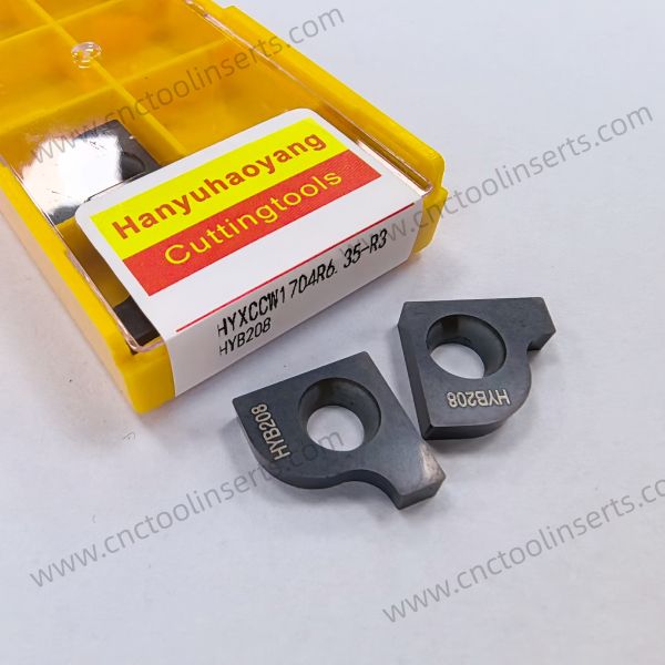 Insertado de fresado CNC con recubrimiento PVD HYXCCW1704R6.35-R3 HYB208, adecuado para materiales difíciles de mecanizar, excepto aleaciones de alta temperatura.