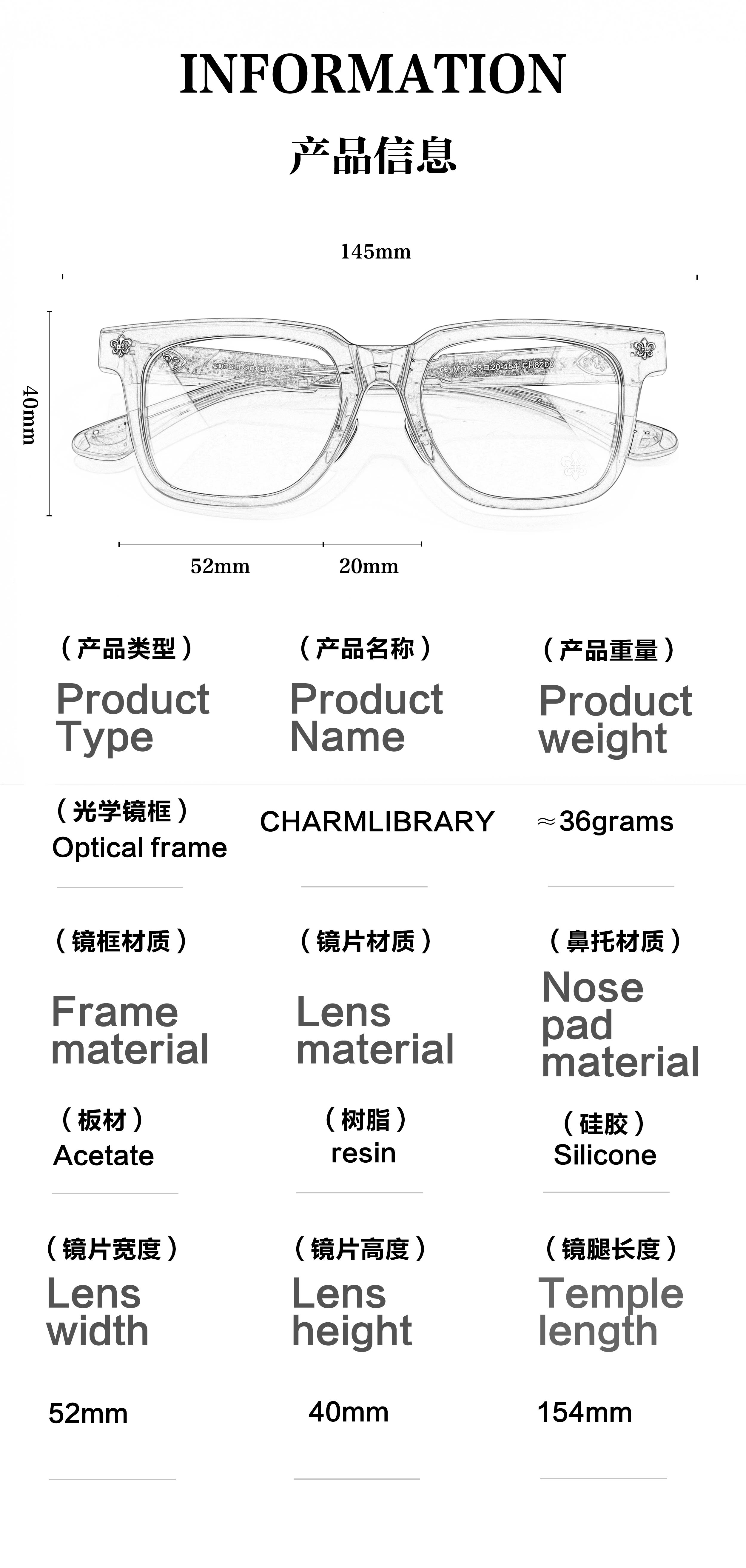 clear Acetate Round Frame Black Gold Transparent Optical Prescription Presbyopia Multifocal Cool Myopia Glasses for Men Women