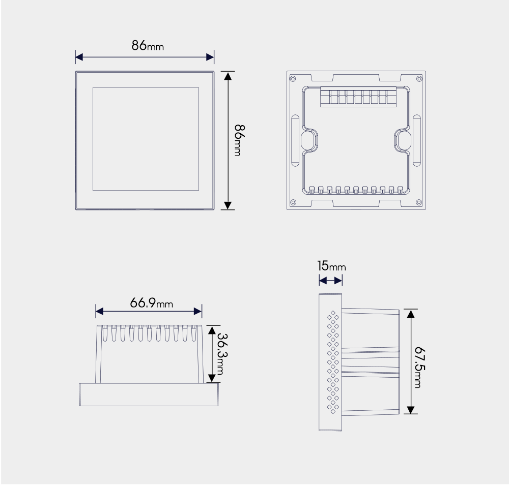 4 Inch Smart Ventilation Controller with Real Time Monitoring Three Speed Fan WiFi Connectivity