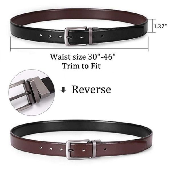 Пояс пряжки Pin брюк джинсов кожаного пояса 3.5cm двойных сторон ротатабельный поддельный