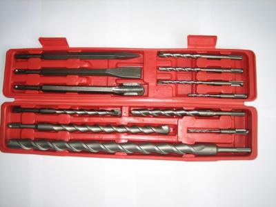 12-piece SDS-plus hammer drill set in Plastic box, single or cross tip