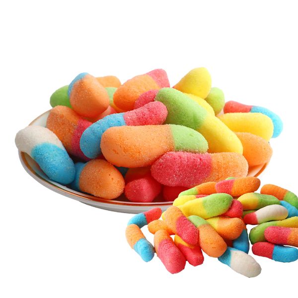 Classic New Freeze Dried Candy Worms Candy Halal / Kosher Certified Fruity Flavor