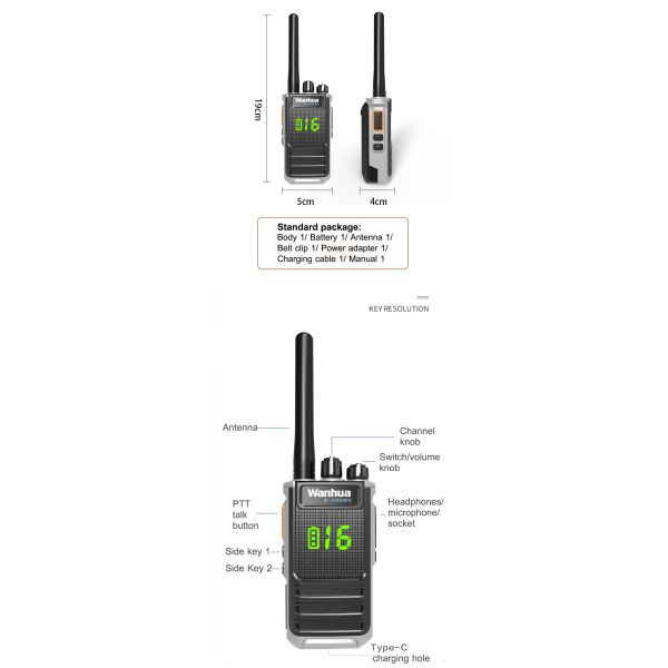 OEM/ODM Hot Long Range Two Way Radio 400-470MHz Handheld UHF Encrypted Walkie Talkie