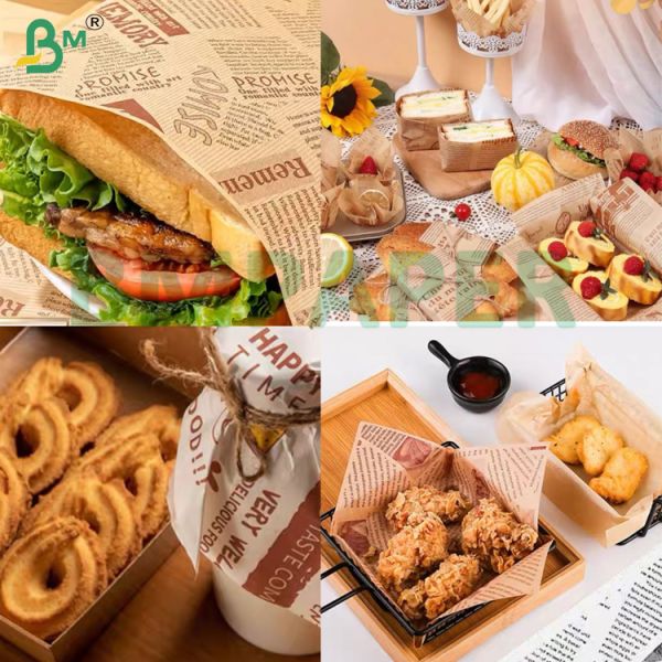 38gsm 100% Biodegradable 1050mm Grease Resistance White Pelleaglio Paper For Food Wrapping