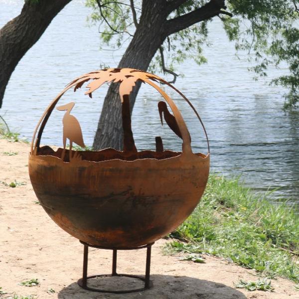 3mm Thickness Corten Steel Wood Burning Fire Pit In Backyard