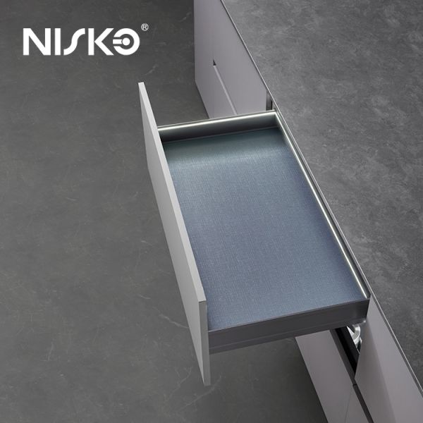 Multi-Function Kitchen Pull out Drawer Basket Utensils Storage Organizer with Light