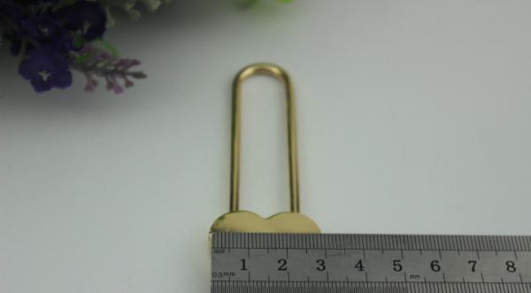 Luxury heart shape decorative light gold wedding padlock for purse