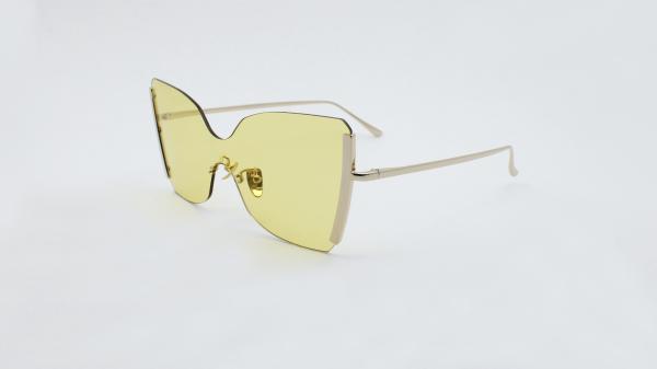 Fashion show Sunglasses One Piece Mirror Reflective Eyeglasses for Women Rimless frameUV 400 protection