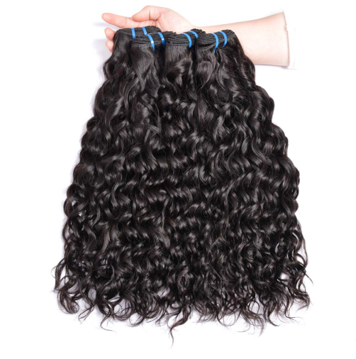 Water Wave 100 Virgian Brazilian Hair Extensions 3 Bundles Natural Color