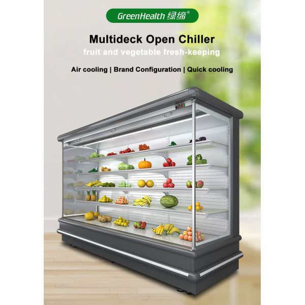 Воздушное охлаждение 2000L охладителя Multideck открытого переднего напитка дисплея открытое