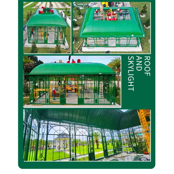 Movable Sunroom Wrought Iron Cast Iron Gazebo Metal Green House Safely Reinforced Large Outdoor Wedding